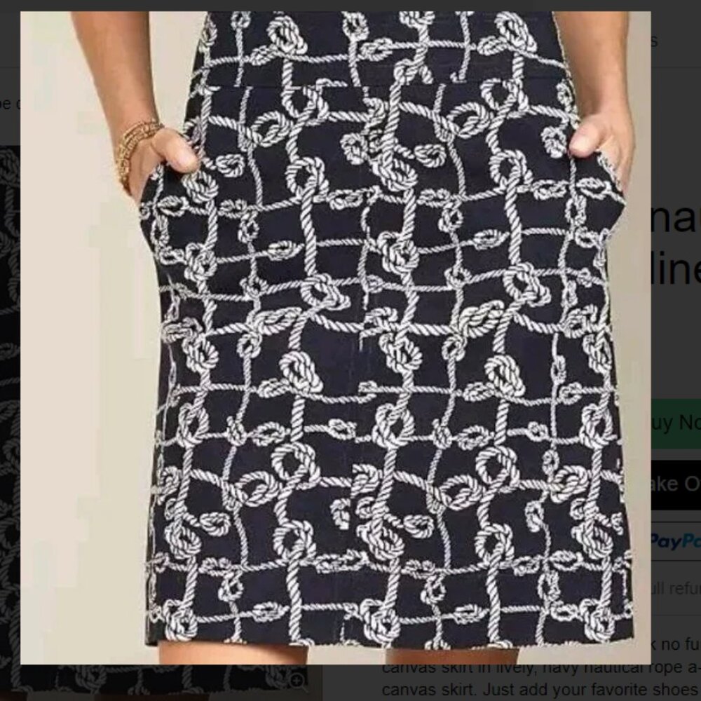 Talbots Pencil Skirt Cotton Petite 8P Academia office core two side pockets